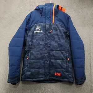 Helly Hansen Jacket Coat Mens Size Large Mammoth Ski Snowboard Blue Camo Hooded